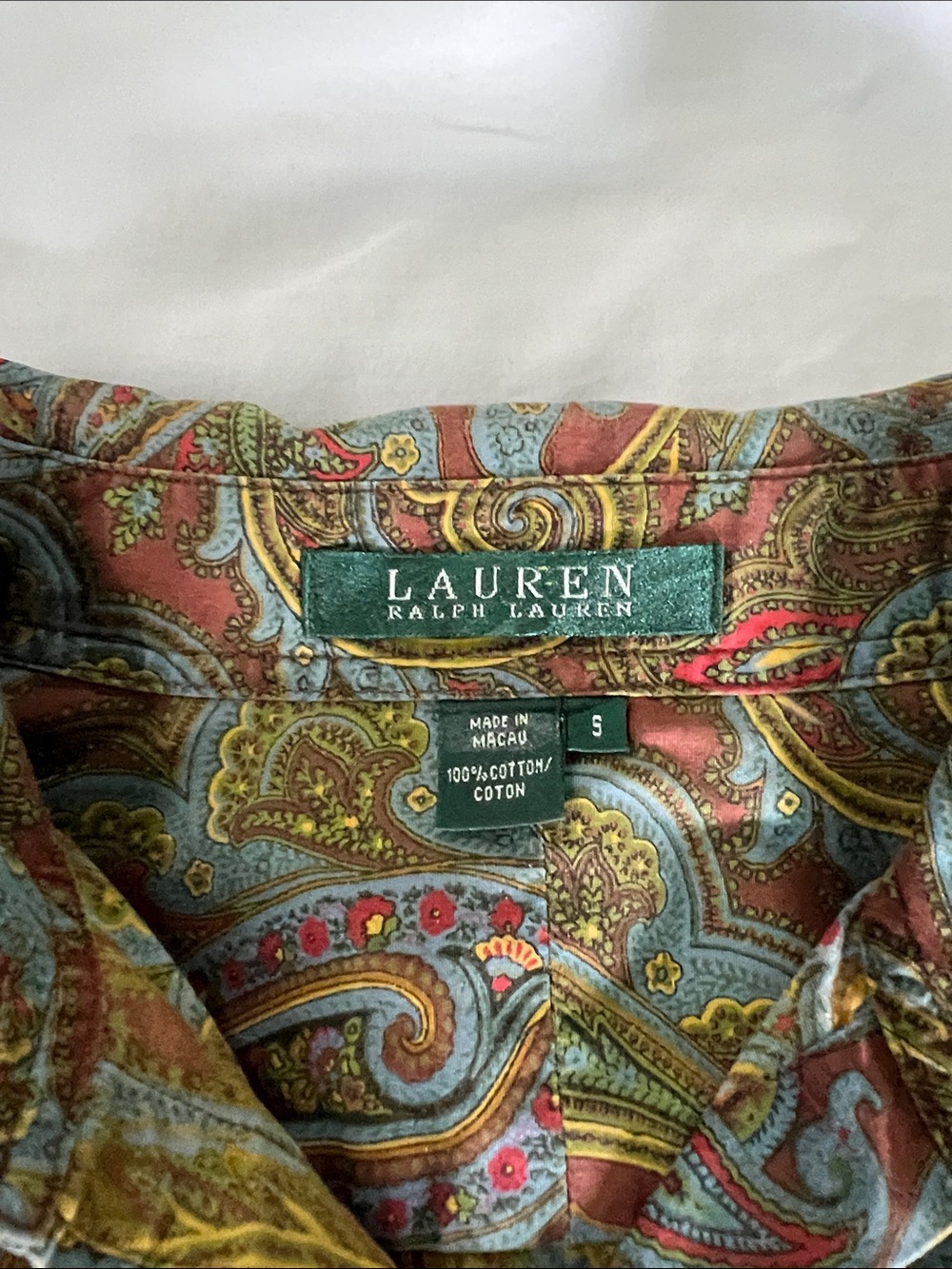 Ralph Lauren Multicolor Paisley Button-Down Shirt (Bin 1-35)